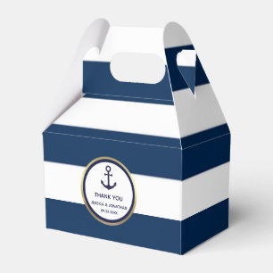 Personalised Navy Blue Nautical Wedding Favour Favour Box