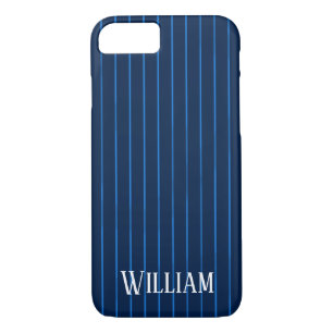 Personalised navy blue pinstripes iPhone 8/7 case
