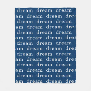 Personalised Navy Blue Repeating Name  Fleece Blanket