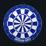 Personalised Navy Blue & White Bicolor Dartboard<br><div class="desc">Personalised navy blue & white bicolor Dart Board.</div>