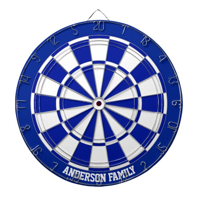 Personalised Navy Blue & White Bicolor Dartboard (Front)