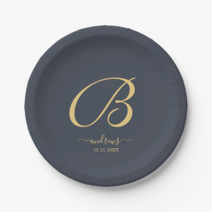 Personalised Navy Christmas Paper Plate