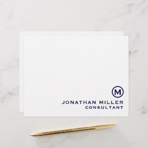 Personalised Navy Classic Monogram Custom Letterhead