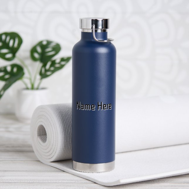 Personalised Navy Elegant Look Office Student Nice Water Bottle (Yoga (Rotated))