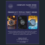 Personalised Navy Flyer for Product Promotions<br><div class="desc">Elevate your product promotions with this personalised navy flyer,  offering a rich,  sophisticated backdrop for your custom text and images. Perfect for sales,  launches,  or events,  its deep navy tone adds professionalism and style to your marketing efforts. High-quality printing ensures your message stands out with lasting impact.</div>