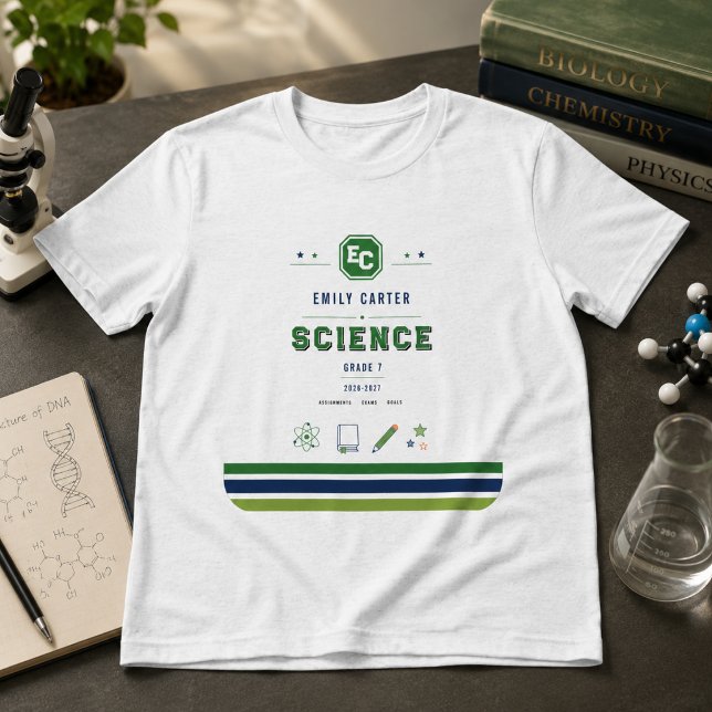 Personalised Navy Green Science School Cover Tri-Blend Shirt (Personalized Navy Green Science School Cover Tri-Blend Shirt
)