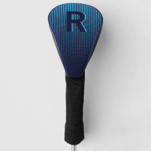 Personalised Navy Halftone Monogram Initial Golf Head Cover
