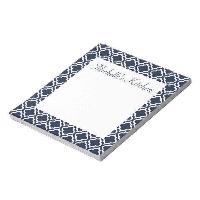 Personalised Navy Kitchen Notepad (Rotated)