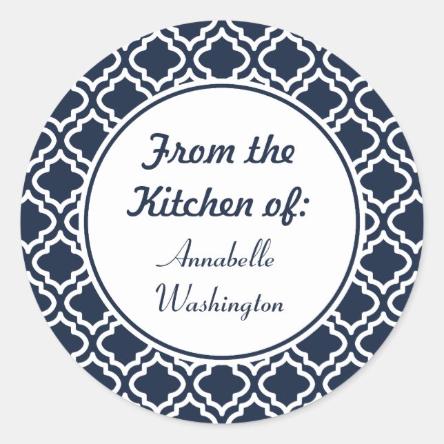 Personalised Navy Kitchen Stickers (Front)