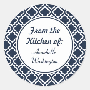 Personalised Navy Kitchen Stickers