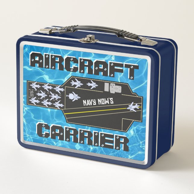 Personalised Navy Now's Aircraft Carrier Metal Lunch Box (Front)