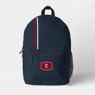 Personalised Navy red University  Printed Backpack