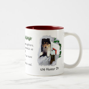 Personalised Neighbours Christmas Gift Two-Tone Coffee Mug
