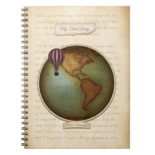 Personalised Neo-Victorian Map Journal Travel Log