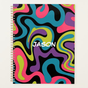 Personalised Neon Abstract Pattern — Retro Design Planner