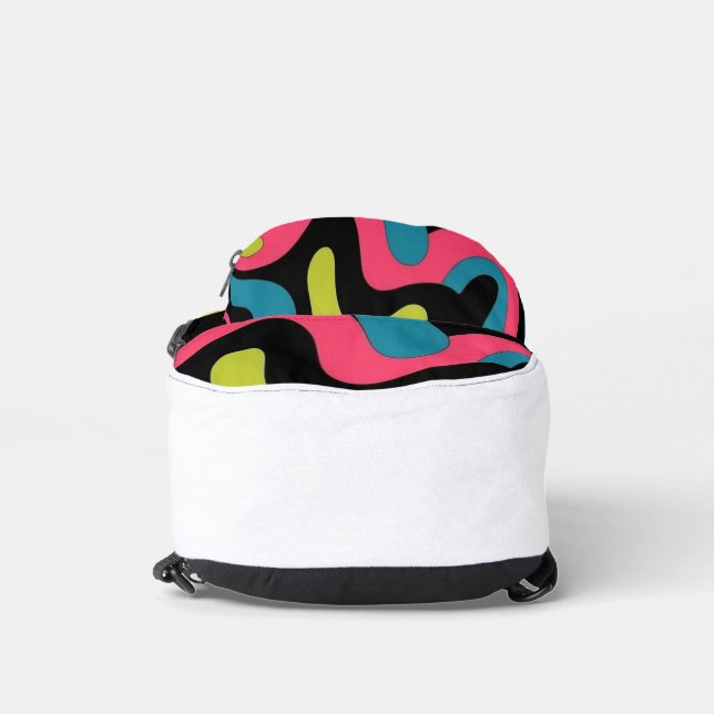 Personalised Neon Abstract Pattern — Retro Design Sling Bag (Bottom)