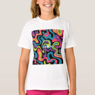 Personalised Neon Abstract Pattern — Retro Design T-Shirt