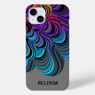 Personalised Neon Colourful Flowing iPhone 15 Mini Case