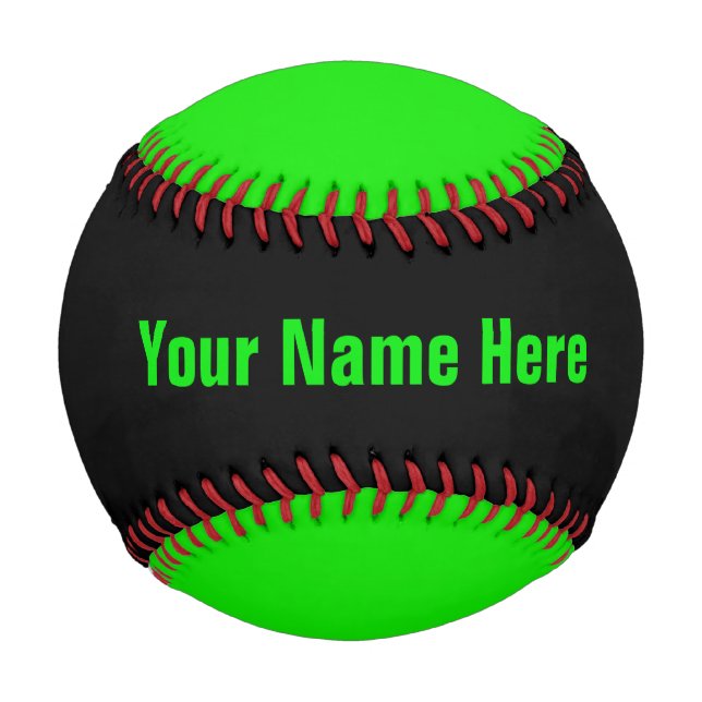 Personalised Neon Green and Black Baseball (Back)