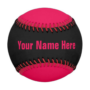 Personalised Neon Pink and Black Baseball