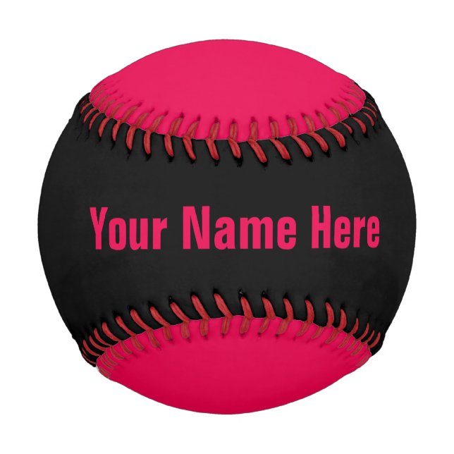Personalised Neon Pink and Black Baseball (Back)