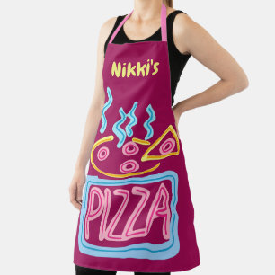 Personalised Neon Pizza Apron