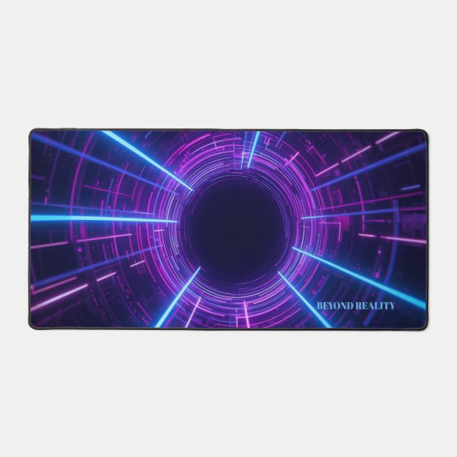 Personalised Neon Retro-Futuristic Gateway Desk Mat (Front)