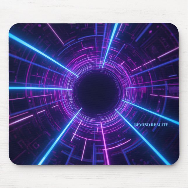 Personalised Neon Retro-Futuristic Gateway Mouse Mat (Front)