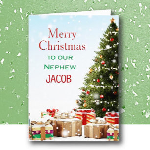 Personalised Nephew Merry Christmas Card