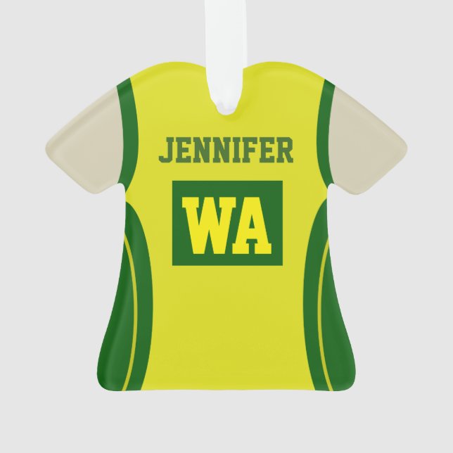 Personalised Netball Acrylic Light skin Ornament (Back)