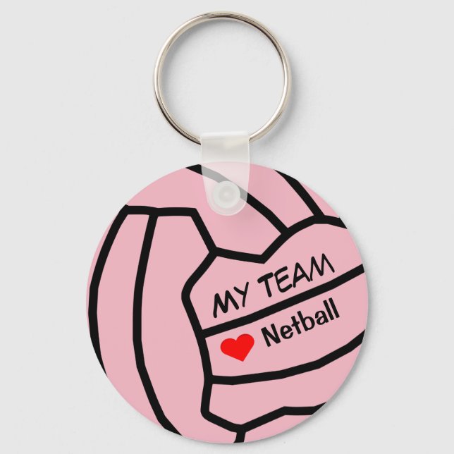 Personalised Netball Ball Design Keyring (Front)