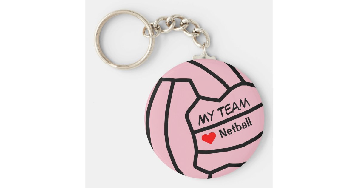 Personalised Netball Ball Design Keyring | Zazzle