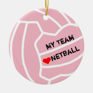 Personalised Netball Ball Theme Ceramic Tree Decoration