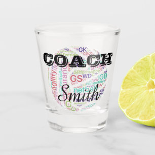 Personalised Netball coach Gift Shot Glass