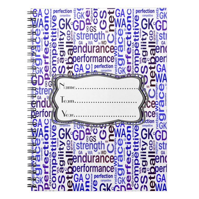 Personalised Netball Coach Notebook (Front)