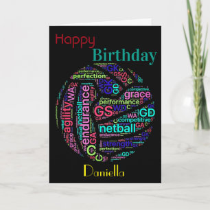 Personalised Netball Player Inspirational Birthday Card