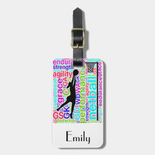 Personalised Netball Player Positions Design Luggage Tag
