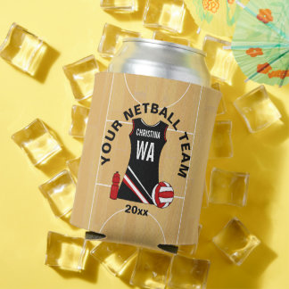 Personalised Netball player team award Can Cooler