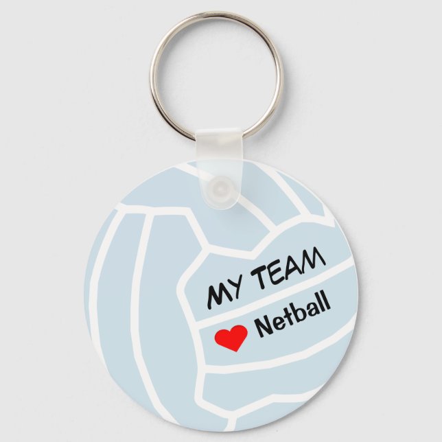 Personalised Netball Theme  Ball Design Key Ring (Front)