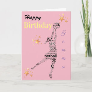 Personalised Netball Theme Birthday Card