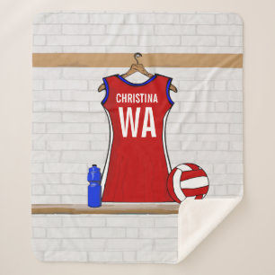 Personalised Netball uniform Sherpa Blanket