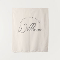 Personalised Neutral Birthday Banner Boys