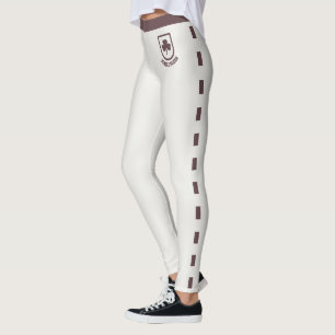 Personalised Neutral Dusty Rosewood Clover Pattern Leggings