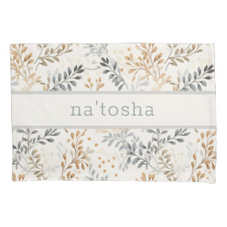 Personalised Neutral Fall Foliage Pillowcase