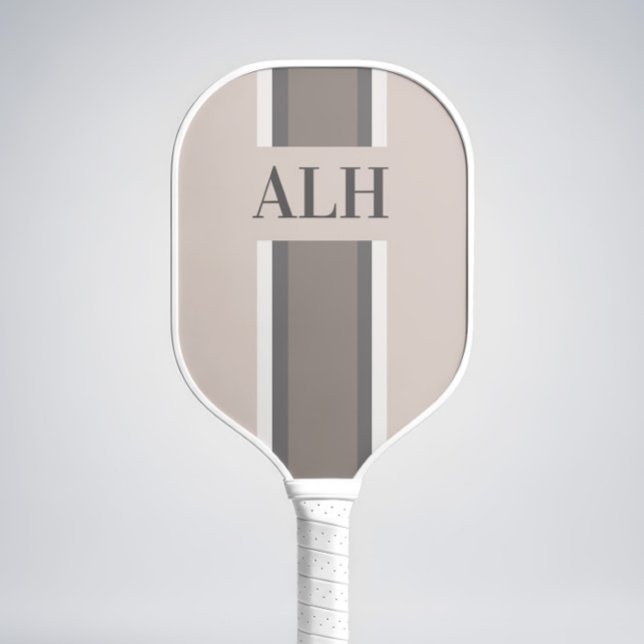 Personalised Neutral Stripe Custom Initials Modern Pickleball Paddle (Creator Uploaded)