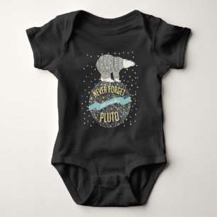 Personalised Never Forget Pluto Cute Bear Baby Bodysuit