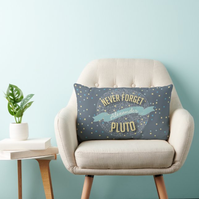 Personalised Never Forget Pluto Starry Sky Lumbar Cushion (Chair)
