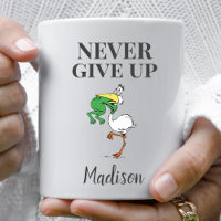 Personalised Never Give Up Frog Bird