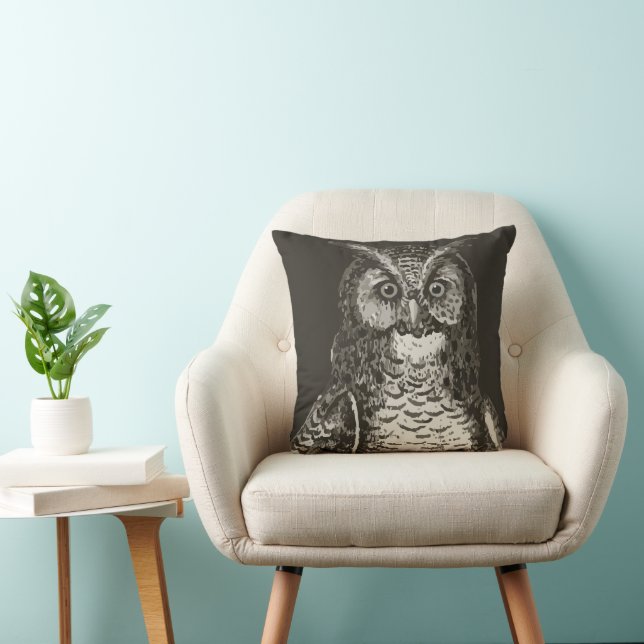 Personalised New Baby Boy's Room Cute Owl Cushion (Chair)