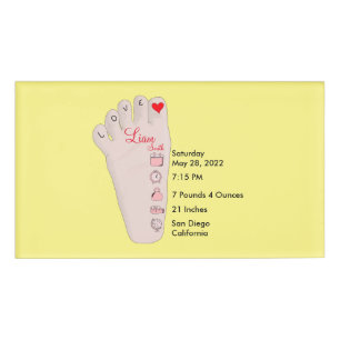 Personalised New Baby Gift Birth Stats Details Name Tag